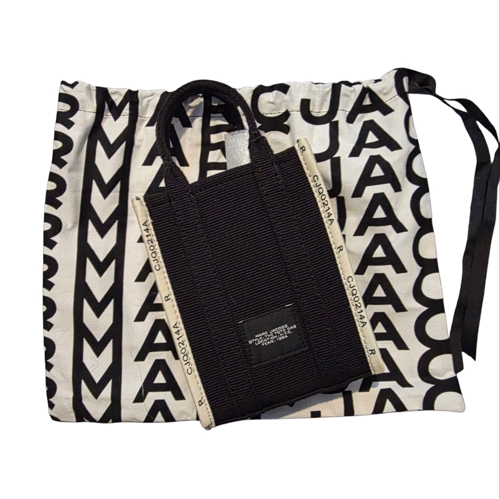 Marc Jacobs Jacquard The Tote Bag Crossbody - Black Knit Mini (NWT) - Picture 2 of 7